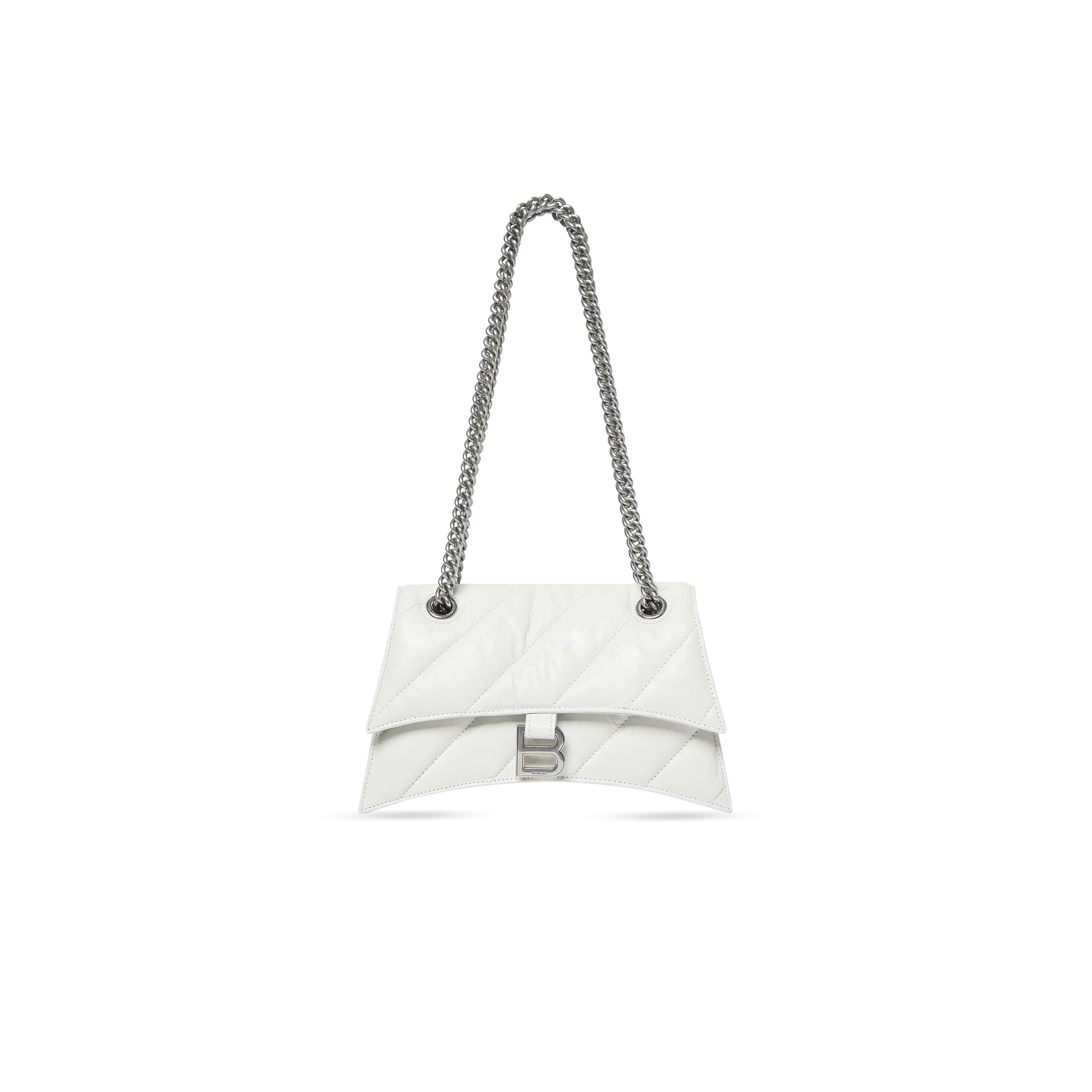 BALENCIAGA WOMEN'S CRUSH CHAIN BAG IN SMALL WHITE 716351210J09001 (24.9*15*7.9cm)